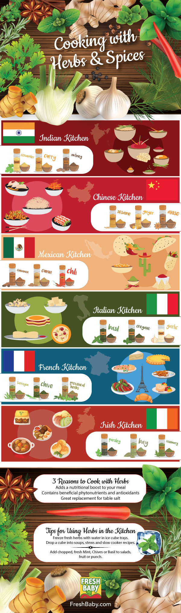 Cooking with Herbs and Spices Infographic